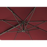 thumbnail of METRO PROFESSIONAL Guarda-sol quadrado suspenso, alumínio / poliéster, 3 x 3 m, com função de manivela e inclinação, vermelho/cinzento