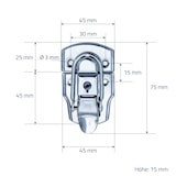 thumbnail of HMF 14985-09 Spannverschluss mit Schloss, 2 Stück, 45 x 75 mm, Silber verzinkt