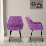 thumbnail of 4er Set Stuhl Tanna Samt lila