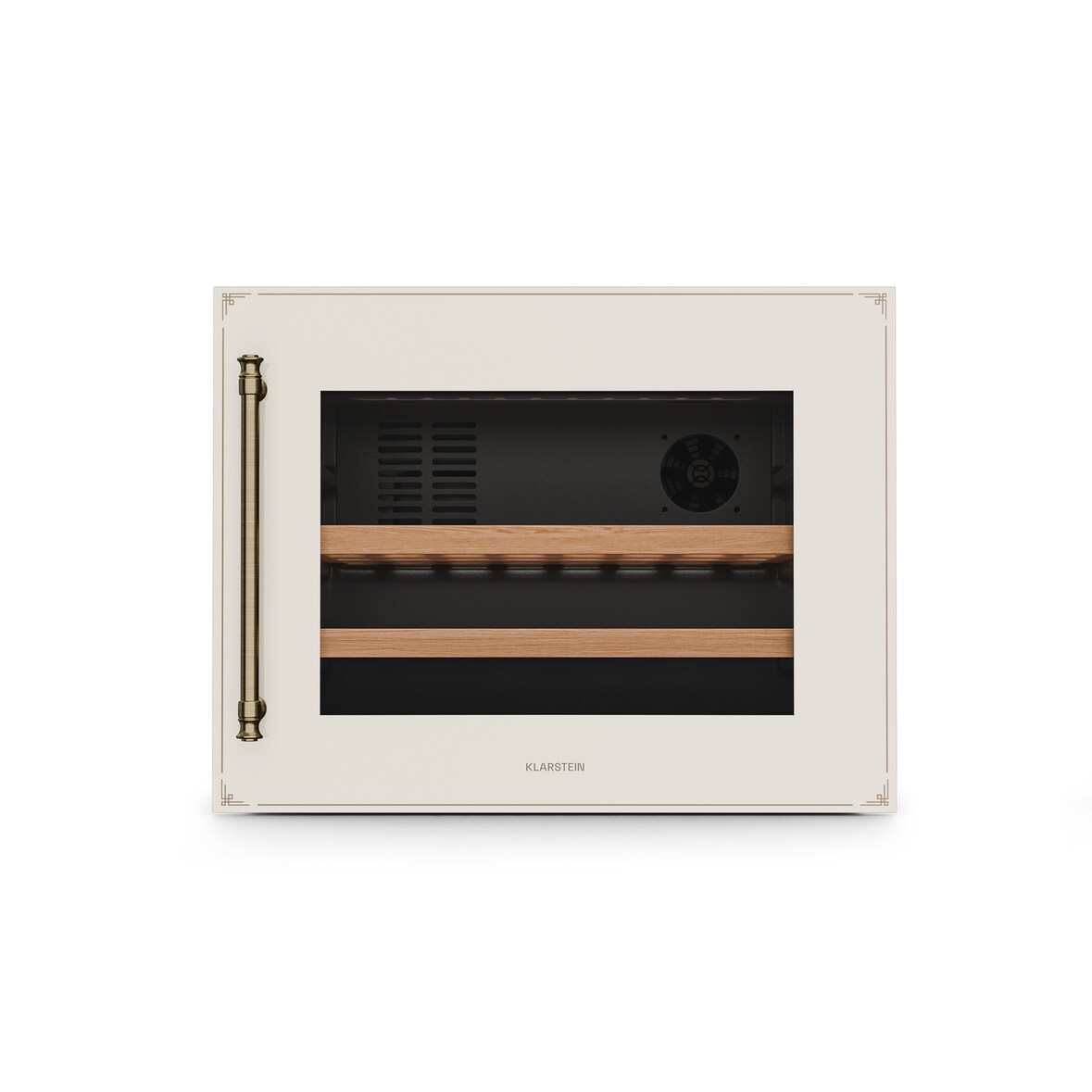 Klarstein Vinsider Victoria 28 Weinkühlschrank | 28 Flaschen | Touch | UV-Schutz | LED | leise | 2 Regale Vintage-Creme