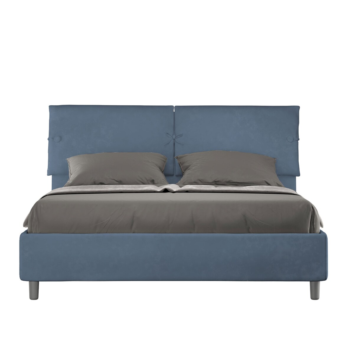 Letto contenitore imbottito 160x190 microfibra blu Sleeper