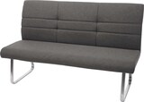 thumbnail of Décoshop26 - Set aus 2 Esszimmerstühlen mit Armlehnen + 180 cm Bank in graubraunem Stoff und Edelstahl 04_0007487
