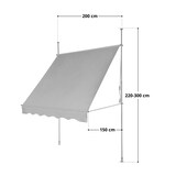 thumbnail of SVITA Klemmmarkise Balkonmarkise Sonnenschutz Markise Handkurbel ohne Bohren 150x200 cm Beige