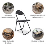 thumbnail of Klappstuhl 2er-Set, klappbarer Gästestuhl, gepolstert, leicht und bequem, Belastbarkeit 100 kg, Schwarz/Schwarz, Raburg Paul