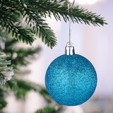 thumbnail of Relaxdays Weihnachtskugeln 101er Set, Kunststoff, Weihnachtsbaumdeko mit Kugeln & Spitze, Christbaumschmuck, petrol/weiß