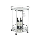 thumbnail of Desserte roulante ronde inox/miroir d.57cm