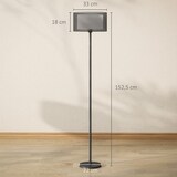 thumbnail of Stehlampe Metall Schwarz Stoffschirm zweifarbig 33x33x153 cm mit Fußschalter E27 Fassung, modernes Licht für Wohnzimmer und Schlafzimmer