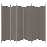 thumbnail of Décoshop26 - Paravent séparateur de pièce cloison 6 panneaux 300 x 200 cm en tissu anthracite et fer DEC031036