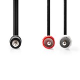thumbnail of Nedis Stereo-Audiokabel - 3.5 mm Stecker - 2x RCA Stecker - Vernickelt - 5.00 m - Rund - Schwarz - Label