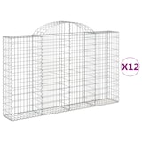 thumbnail of vidaXL Gabionen mit Hochbogen 12Stk. 200x30x120/140cm Verzinktes Eisen