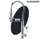 thumbnail of KLARWERK® Ben | Große Gastronomie Küchenarmatur Silber gebürstet 2 Brausen | Profi Edelstahl Wasserhahn Küche 2 Anschlüsse|Doppelspülbecken Restaurant