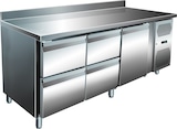 thumbnail of Gastro Edelstahl Kühltisch Kühltheke 1 Tür / 4 Schubladen 464 L -2/+8°C Aufkantung