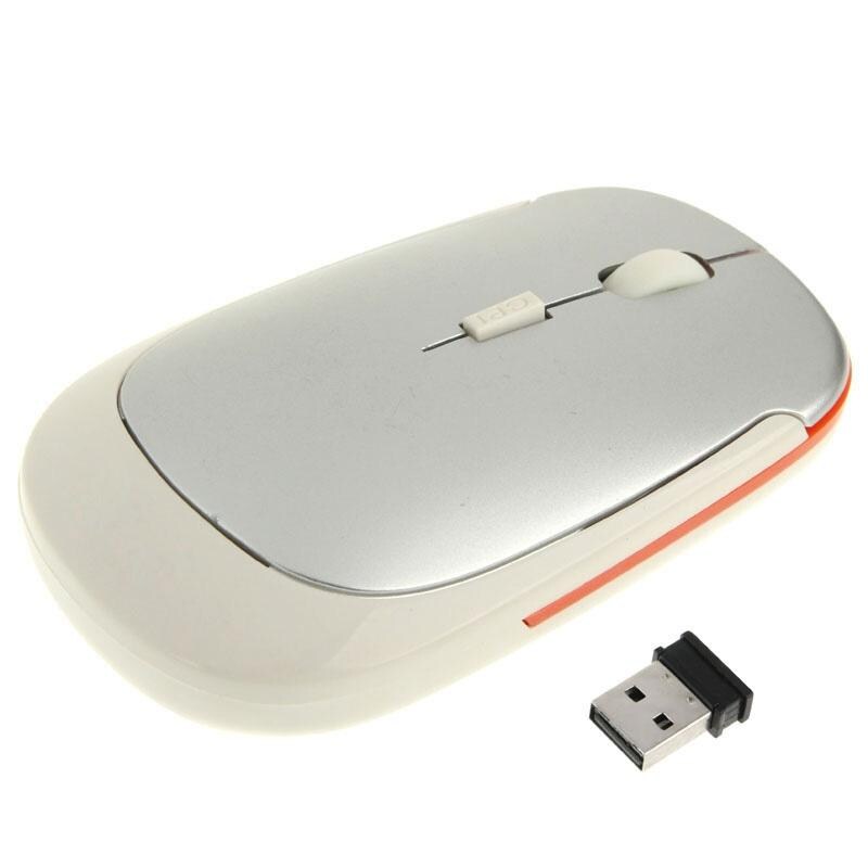 Souris Sans Fil Ultra-Minces 2.4GHz Argent Ergonomique 10m Plug-and-Play Argent YONIS