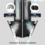 thumbnail of CIARRA Campana de cocina, Campana extractora inclinada, A+ 580m³/h 60cm, recirculación y extracción de aire VM6765CB
