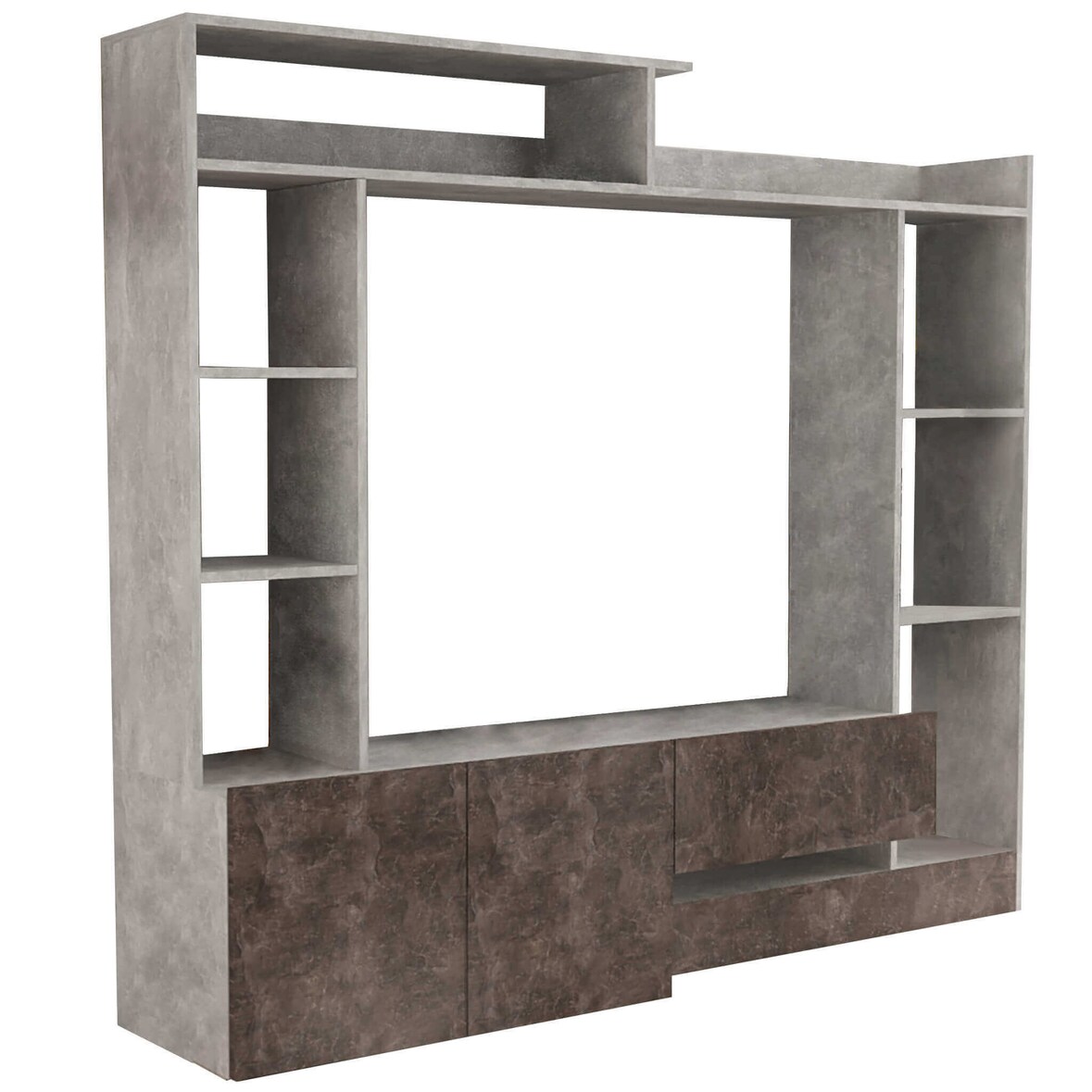 FLORIANO parete attrezzata porta tv soggiorno moderna di design 180x28/40x165 h colore Marmo