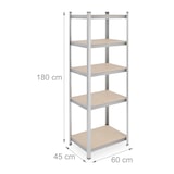 thumbnail of Relaxdays Schwerlastregal 2er Set, 500 kg, Stahl, Lagerregal, Keller, Garage, zum Stecken, HBT: 180 x 60 x 45 cm, silber