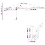 thumbnail of vidaXL Wandgemonteerde Tuinparasol Taupe 247 cm