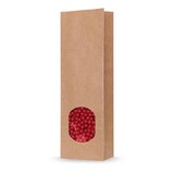 thumbnail of 500x Blockbodenbeutel Kraftpapier braun mit Sichtfenster  70 + 40 x 205mm