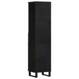 thumbnail of Helloshop26 - Armário de banheiro com porta de armazenamento preto 38 x 33 x 160 cm estilo moderno madeira maciça preta 02_0057734