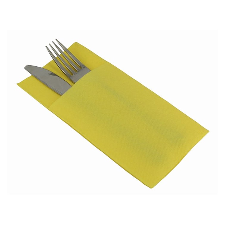 MONOUSO - Tovagliolo Portaposate di Carta 40x40cm Gialla (60 pezzi)