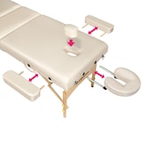 thumbnail of 3 Zonen Massageliege-Set Somwang mit 7,5cm Polsterung, Rollen und Holzgestellbeige