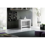 thumbnail of Dmora Ausziehbarer Esstisch Martino, Ausziehbare Konsole bis zu 12 Sitzplätzen, Tisch mit Verlängerungshalter, cm 51/300x90h77, glänzend weiß