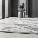 thumbnail of Teppich 3D-Effekt Geo-Muster Skulptural Waschbar Strapazierfähig Wohnzimmer Esszimmer Grau 80x150 cm OEKO-TEX – GENF von Kadima Design