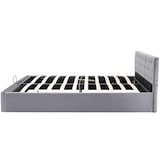 thumbnail of Merax Hydraulisches Polsterbett 180x200 Stauraumbett Doppelbett aus Samt mit Lattenrost Grau