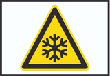 thumbnail of Achtung Kälte Symbol A0 Rückseite selbstklebend Schild