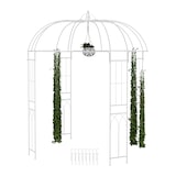 thumbnail of Relaxdays Rosenpavillon Metall, HBT: 269 x 211 x 211 cm, Rankhilfe Kletterpflanzen, Garten, Rankpavillon mit Haken, weiß