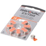 thumbnail of Rayovac HA13 PR48  Hörgeräte Batterien Extra Advanced 8er Sparpack 6 + 2 Gratis 5000252100973, Lieferung besteht aus 8 Stück Batterien