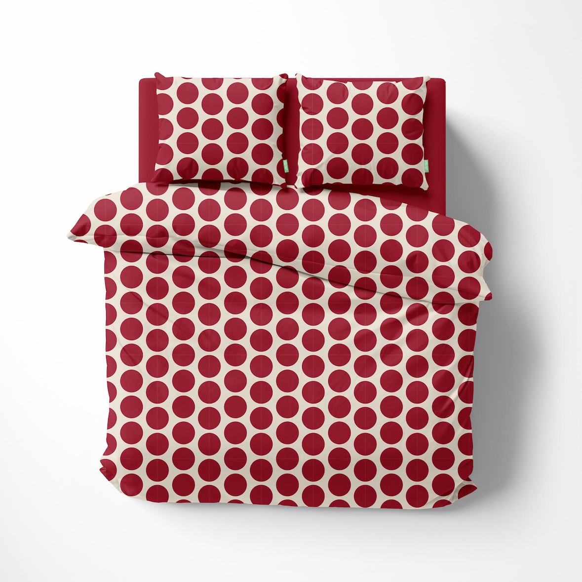 Benetton - Conjunto de cama de casal de 4 peças (capa de edredom 220x220cm, lençol com elástico 160x200cm e 2 fronhas 50x80cm) 100% algodão vermelho