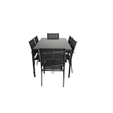 thumbnail of Tarrington House Set de terrasse FARINA, 7 pièces, acier, 6 chaises, 1 table, noir
