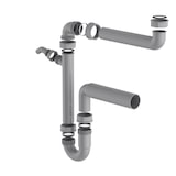 thumbnail of ECO SAVE Raumspar Siphon Küchenspüle, Abfluss für Spüle Küche aus recyceltem Kunststoff, mit Anschluss f. Geschirrspüler