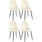 thumbnail of Conjunto de 4 sillas de comedor Napier Crema/Terciopelo