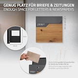 thumbnail of ML-Design Briefkasten Anthrazit-Holzoptik Edelstahl – Design-Wandbriefkasten 37 × 37 cm mit Zeitungsfach, abschließbar mit 2 Schlüsseln, moderner