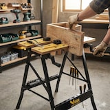 thumbnail of Etabli pliable Multiposition Charge 150kg - Table de travail portable Etau Réglage 20 à 35 cm Bricolage Sciage Ateliers INTEC