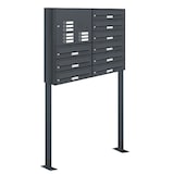thumbnail of AL Briefkastensysteme 9 Fächer Premium Stand Briefkasten Anlage in RAL 7016 Anthrazit für Post A4, robust, wetterfest, Artikelnummer: 132P9S2KSP7016