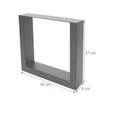 thumbnail of Juego de 2 patas de mesa HWC-H33, para mesa de centro banco mesa marco camino de mesa, industrial 37x40cm ~ negro
