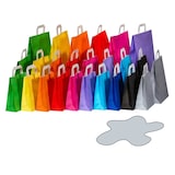 thumbnail of 250x Papiertragetaschen Papiertaschen Flachhenkel 18x8x22cm grau 70gr.