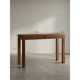 thumbnail of Schreibtisch Kompakt | 118x40x76cm | Sheesham Massivholz Dunkelbraun | Platzsparend mit Schublade | Handgefertigt & Modern | Büro | Kadima Design