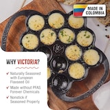 thumbnail of Sartén Hierro Fundido Esmaltado Mini Pancakes, Poffertjes, Provoletera Apta Inducción, Barbacoa, Victoria, VIC-PRE39233 Negro