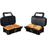 thumbnail of Machine a Gaufre - Gaufrier Electrique   8368 Speed'n Mixt 1200,  & Grill 2 en 1, 1 plaque Gaufres, 1 plaque Gril interchangeables, 1200 W, Inox usage