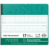 thumbnail of Exacompta - Réf. 16170E - 1 Piqûre 27x32cm à tête paresseuse 17 colonnes sur 2 pages - 31 lignes - 80 pages - Couleurs aléatoires