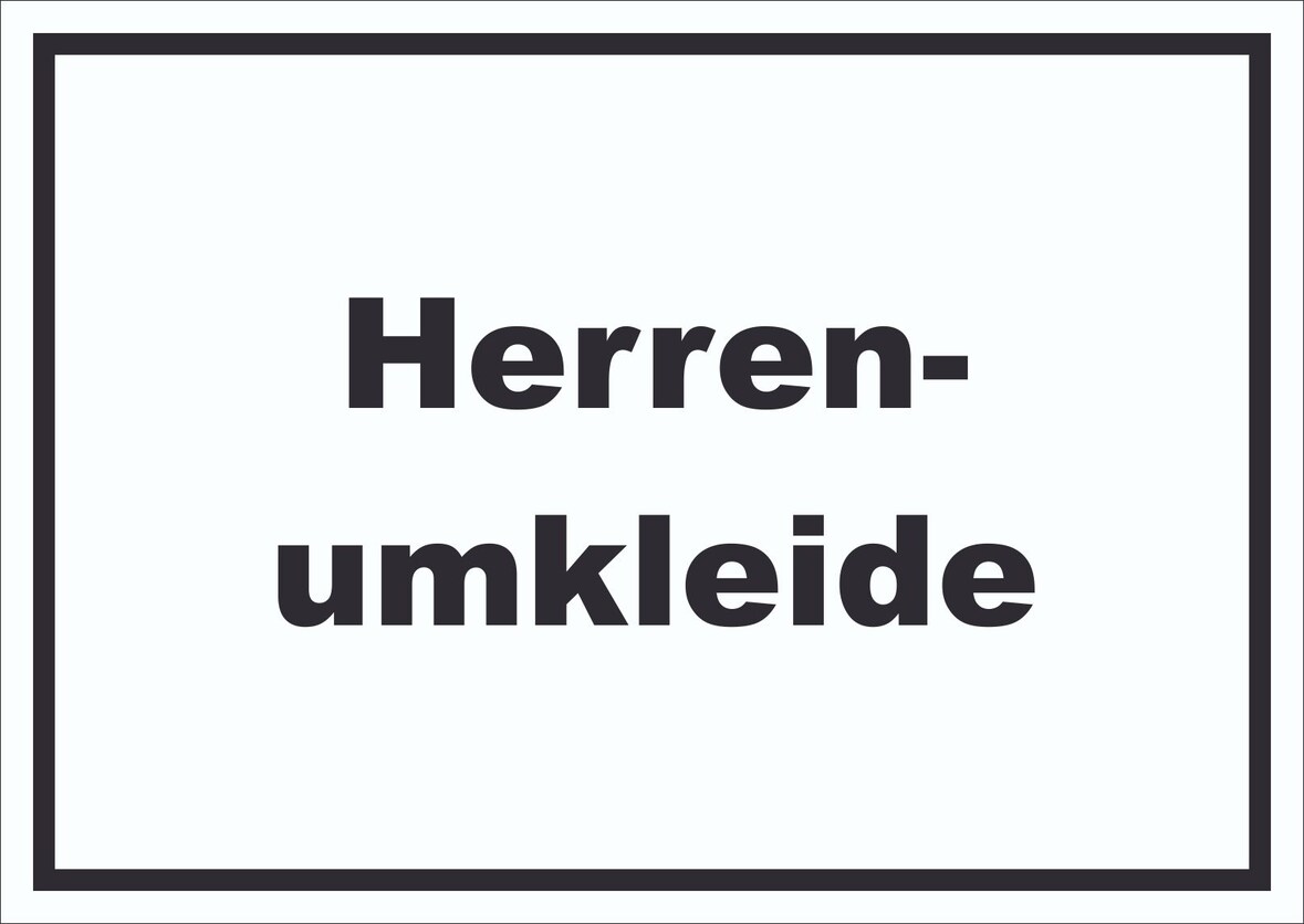 Herrenumkleide Schild mit Text waagerecht A3 (297x420mm)