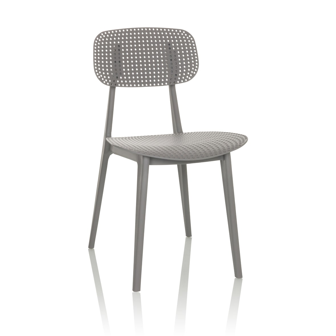 Besucherstuhl / Gartenstuhl ARTIFO HOL Kunststoff grau hjh OFFICE