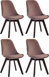 thumbnail of 4er Set Besucherstühle Borneo Samt braun/walnuss
