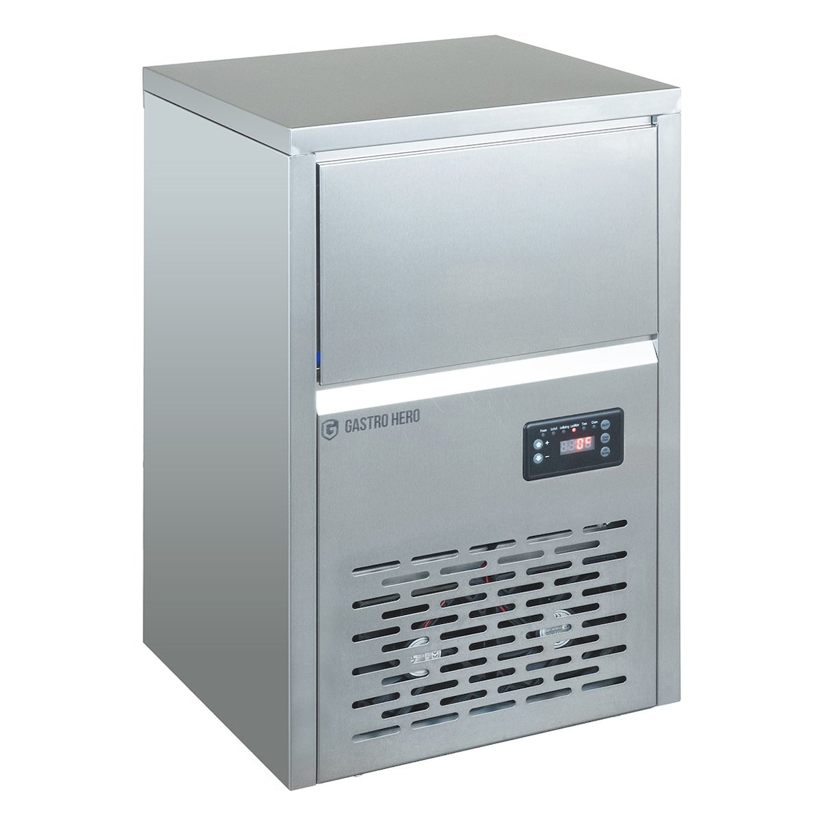 GastroHero Eiswürfelbereiter ECO 40 kg Vollwürfel Eiswürfelmaschine Edelstahl Eisbereiter 40 kg/24h Gastro Eismaschine luftgekühlt