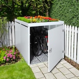 thumbnail of 2er-Fahrradgarage mit Pflanzkasten HWC-L56b, Fahrradbox, abschließbar verzinkter Stahl 125x113x208cm ~ anthrazit