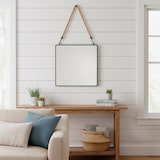 thumbnail of Max Home Espelho de parede quadrado 40x40 cm com moldura metálica e corda